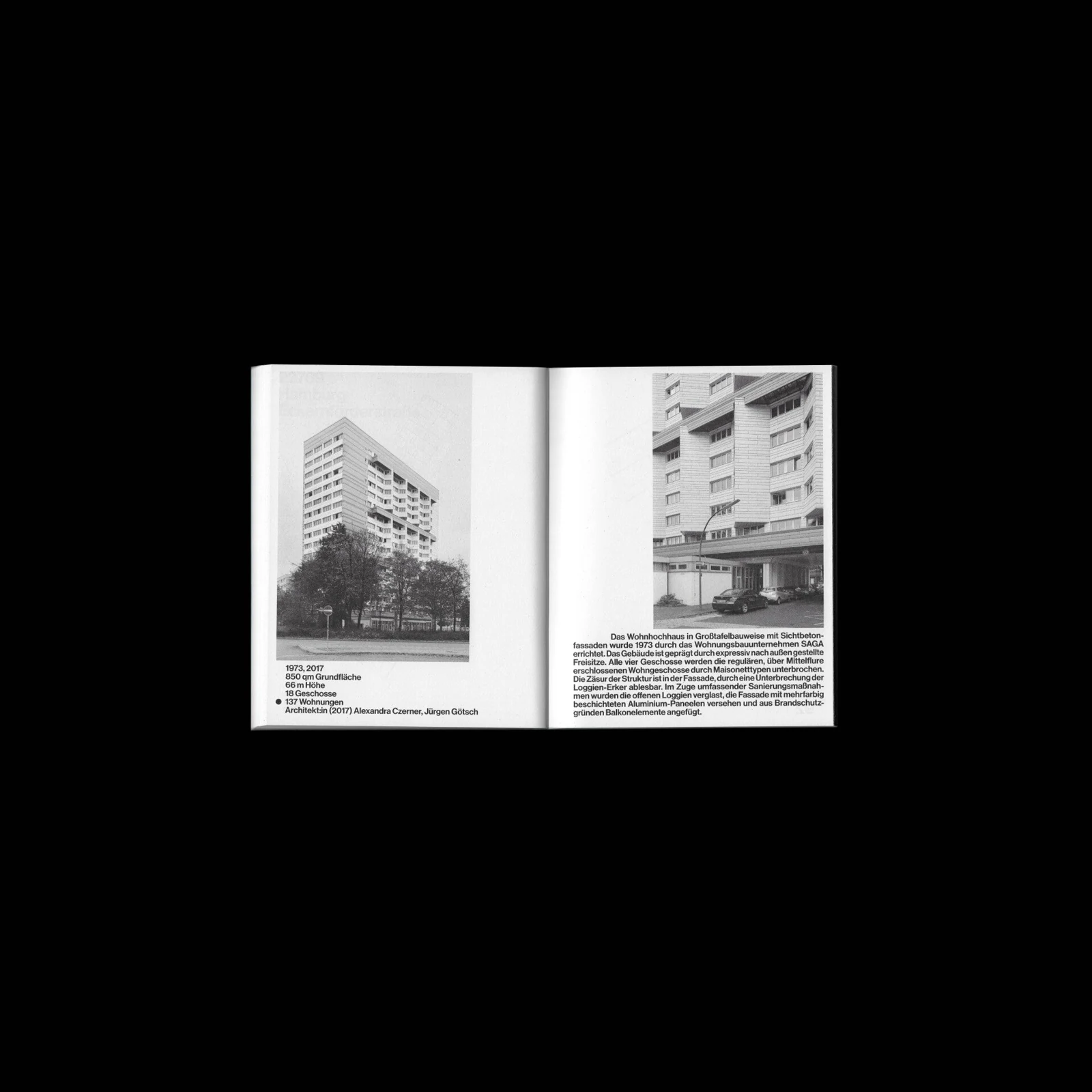Doppelseite aus Wohnhochhaus